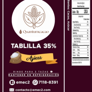 tablilla de chocolate 35% 100 gramos