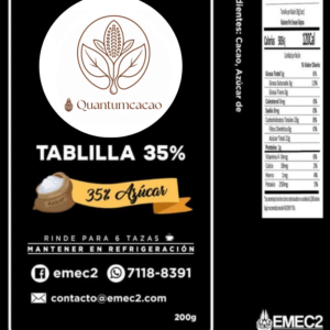 tablilla de chocolate 35% cacao - 200 gramos